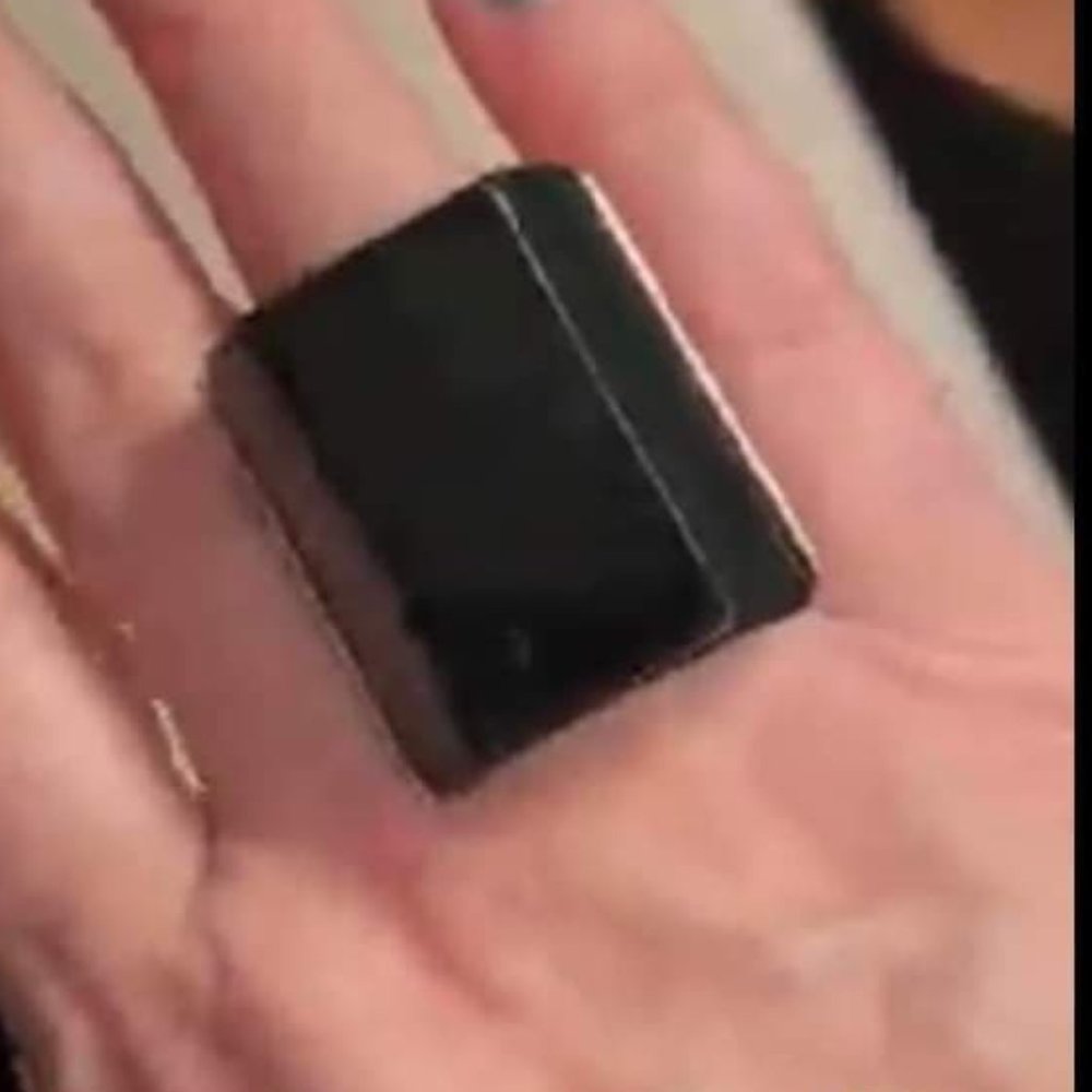 Black Onyx-like Adjustable Ring